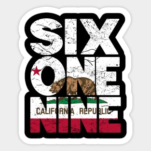 California Area Code 619 California Republic Flag Sticker